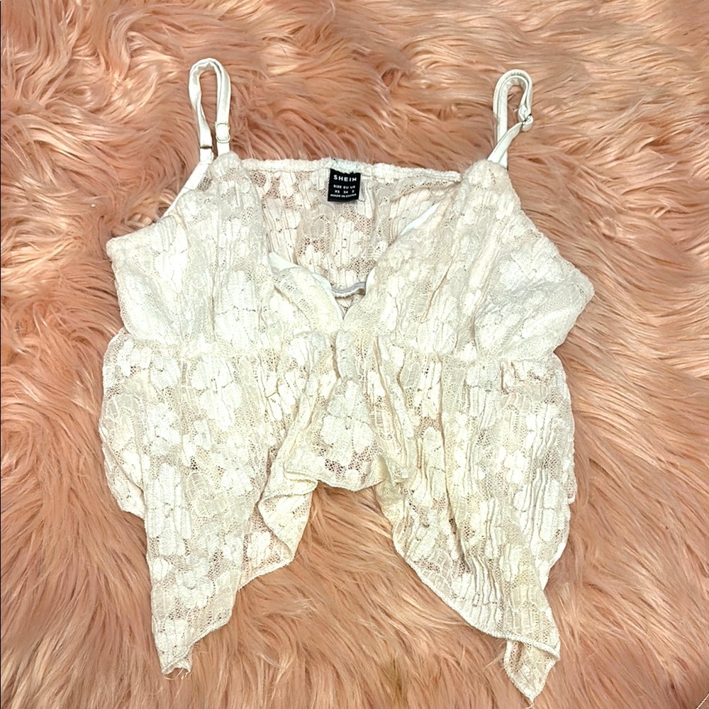 SHEIN Cream Lace Camisole Top